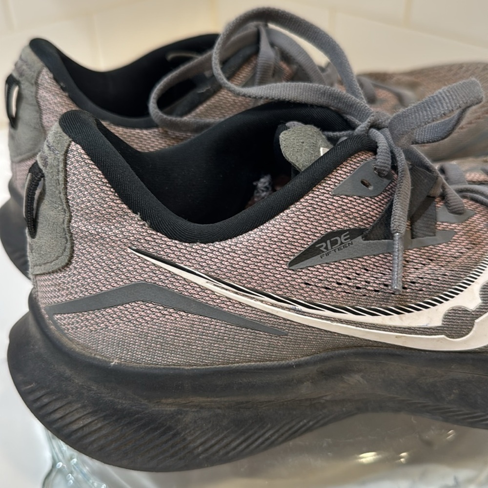 Saucony Womens Ride 15 Gray/Purple Athletic Running Shoes S10729-22, Size 9 - Picture 8 of 15